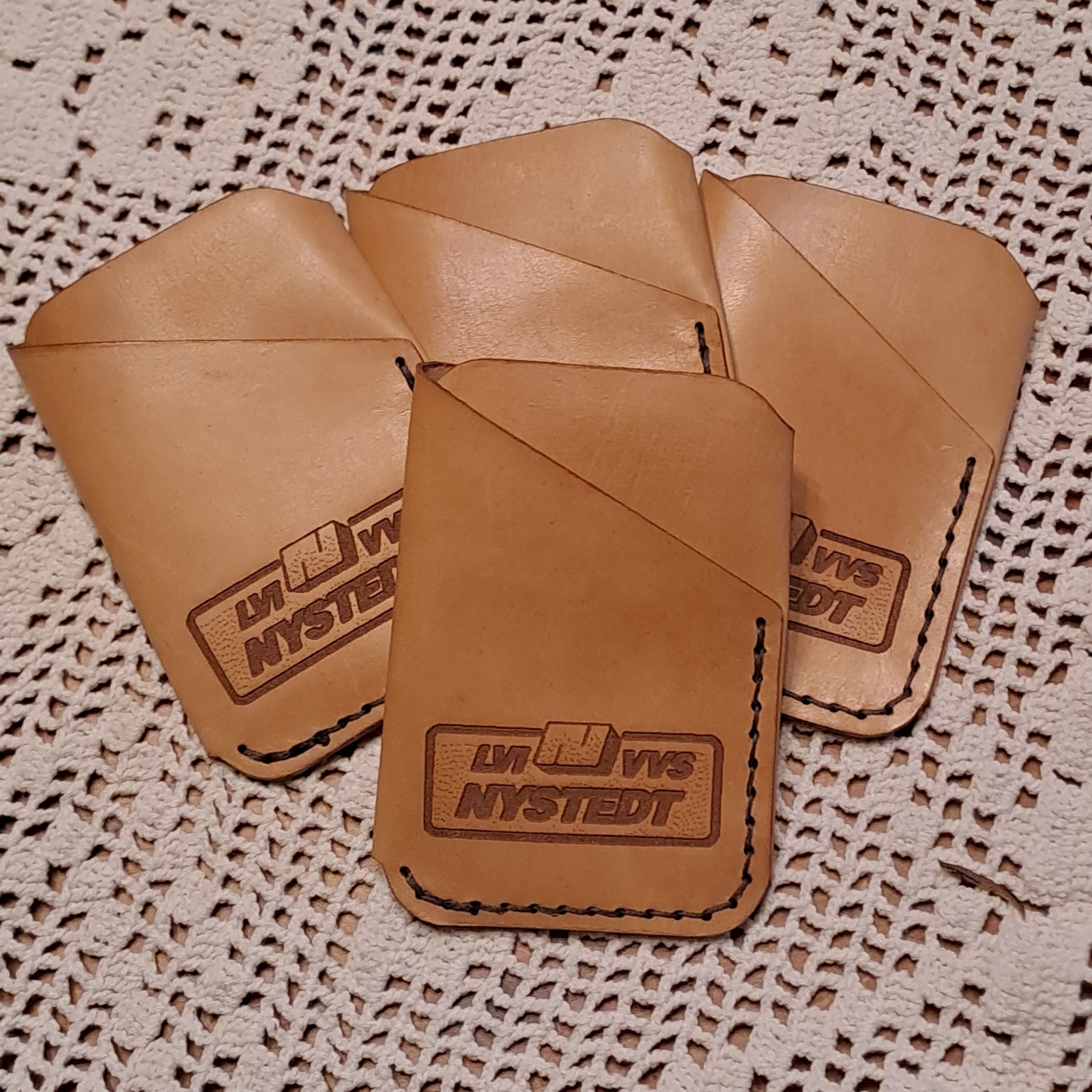 Kangaroo leather business card holder. custom logo